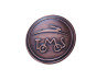 Sticker Tomos logo round 50mm RealMetal® bronze 